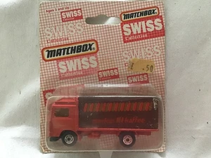 MATCHBOX SWISS COLLECTION MB-20 SUPERFAST VOLVO TRUCK MERKUR KAFFEE ON CARD - Picture 1 of 2