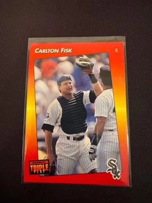 1992 Donruss Triple Play #149 Carlton Fisk Card - Image 1 of 4