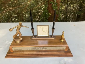 Vtg. 1958 59 Bowling Trophy Semca Clock Marchesin Bros. Shell Jim Mel Pete Masut - Picture 1 of 15