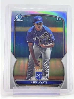 HIRO WYATT 2023 BOWMAN CHROME DRAFT 1ST BASEBALL REFRACTOR ROYALS Q5194 - Image 1 of 2