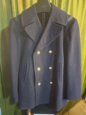 Vintage Mens Navy Issued Pea Coat Gold Eagle Buttons  - Image 1 of 4