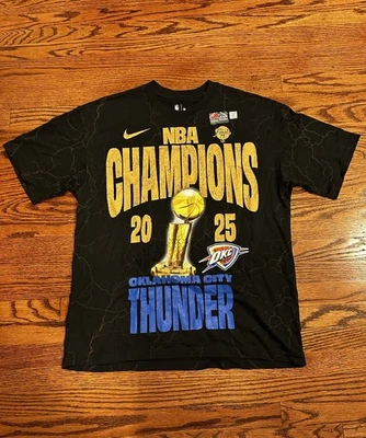 Nike OKC Thunder 2025 NBA Finals Champs Locker Room Shirt 2XL Won For The City - Image 1 of 4