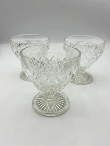 Hazel Atlas Diamond Thumbprint Sherbet Dishes Set of 3 Crystal Glass - Picture 1 of 3