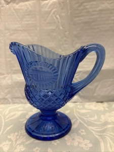 VTG FOSTORIA For Avon 1976 George Martha Washington Cobalt Blue Goblet Creamer - Picture 1 of 7