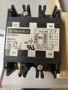 Square D 8910DPA62V02 Definite Purpose Contactor 2 Pole 110/120VAC 50/60HZ - Picture 1 of 2