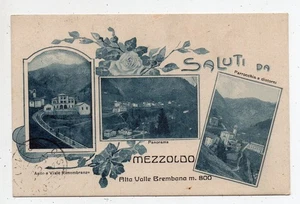 MEZZOLDO - Alta Valle Brembana - Greetings from - Three cartoons with flowers - Year 1926 - Picture 1 of 2