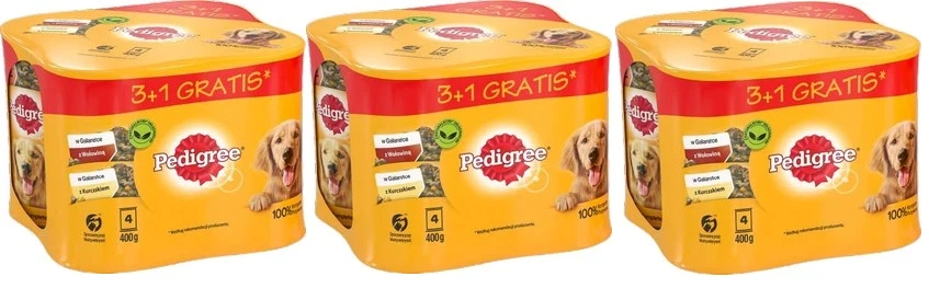 PEDIGREE Nassfutter für Hunde Gelee Dose Rind Huhn Alleinfuttermittel 12x400g - Bild 1 von 1