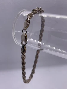Sterling Silver Rope Bracelet 9 Inch - Picture 1 of 3