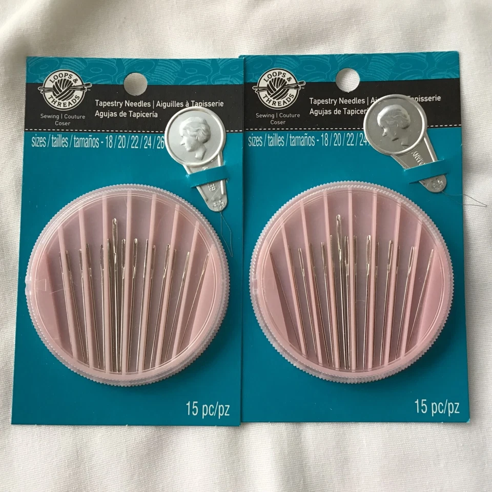 Juego de 30 agujas tapiz costura a mano ojo grande punto romo talla 18/20/22/24/26 Foto 1 de 1