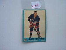 VINTAGE HOCKEY CARD TOPPS 1962 HARRY HOWELL NEW YORK RANGERS NO061