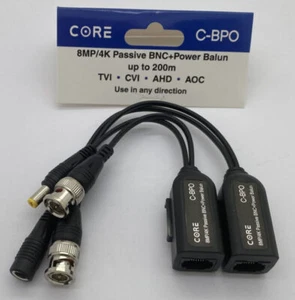Technomate CORE C-BPO 8MP 4K pasivo BNC + Power Balun con puerto RJ45 para CCTV - Imagen 1 de 5