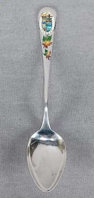 Cuchara de recuerdo de plata esterlina esmaltada Canada Jewelers Company Montreal C. 1911 Foto 1 de 4