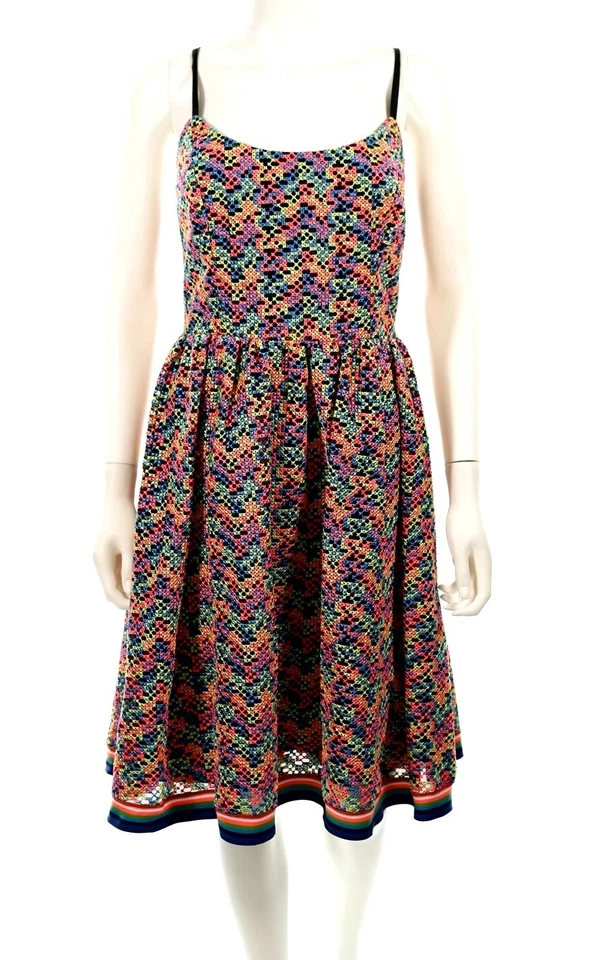 Vestido Tracy Reese 125966 Mujer Correa de Espagueti Multicolor Ajuste y Acampanado Talla 0 Foto 1 de 4