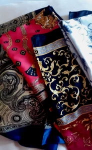 4 Foulard donna Vintage in diverso tessuto e fantasia, di cui uno in pura seta - Foto 1 di 12
