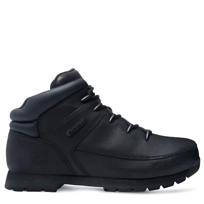 Timberland EURO SPRINT Junior Black Full Grain Mid Hiker Boots Sizes UK 3 4 5 6 - image 1 of 4