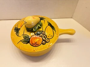 Maurice of California USA Pottery Ovenware #194 Yellow Pear Fruit Handle 10.5" - Picture 1 of 6