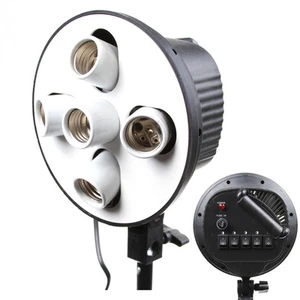 Made of China E27 5in1 5 Bulb Socket Light Lamp Holder Adapter for Studio Light - Picture 1 of 6
