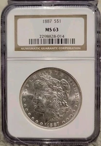 1887 Morgan Silver Dollar NGC MS 63 Philadelphia 💥🔥 - Picture 1 of 4