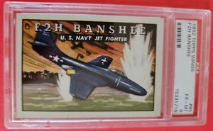 1952 TOPPS WINGS F2H BANSHEE USA NAVY JET FIGHTER CARD GRADED PSA 6 EX- MINT - Picture 1 of 2