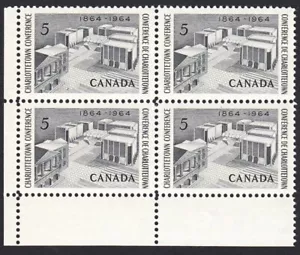 ARCHITECTURE, PEI CHARLOTTETOWN CONFERENCE = CANADA 1964 #431 MNH LL BLANK BLOCK - Picture 1 of 1