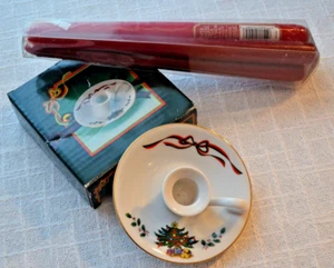 Vintage Target Porcelain Christmas Candle Holder with set of 4 Taper Candles - Picture 1 of 20