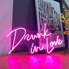 55cm Drunk In Love Neon Sign LED Night Light Personalized Wedding Wall Art Decor