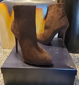 Ralph Lauren Purple Label Womens Beverly Kid Suede Brown Heels Size 11 MSRP $850 - Picture 1 of 9