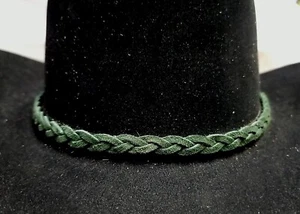 SOMBRERO TRENZADO Verde CUERO GENUINO para Vaquero Occidental Sombreros Sombrero Banda - Imagen 1 de 10