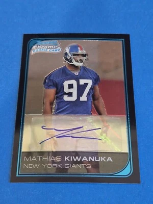 MATHIAS KIWANUKA  2006 BOWMAN CHROME FOOTBALL - ROOKIE CARD #250 AUTOGRAPH - Image 1 of 2