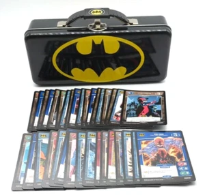 DC Comics Batman Black Tool Tin Pencil/Pen Case with Handle And 35 Trading Cards - Picture 1 of 10