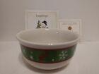 Longaberger Pottery Holiday Design 4-inch BOWL Candy Dish Dips Salsa in Box