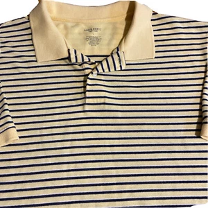 Men's Saddlebred Size L Short Sleeve Black Yellow Striped Collared Polo Shirt - Picture 1 of 5