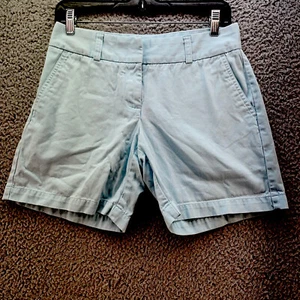 Tommy Hilfiger Chino Shorts Women’s Size 2  Mid Rise Pockets Light Aqua/teal - Picture 1 of 9