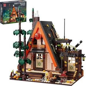 1800pc A-Frame Cabin LED Wooden Building Blocks STEM Toy House Kit - NIB - Picture 1 of 7