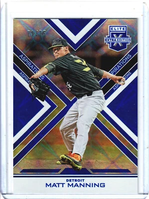 2016 Panini Elite Extra Edition Matt Manning Aspirations Sapphire Blue /75 - Image 1 of 2
