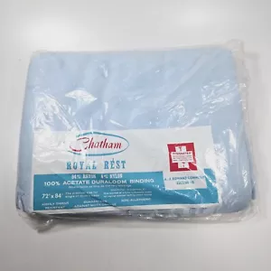 Chatham Royal Rest Rayon Nylon Double Blanket Blue NEW Non Allergenic Thermal - Picture 1 of 5