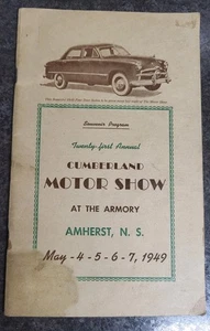 May 1949 Motor Show Cars Program, Amherst Nova Scotia, RARE - Picture 1 of 3