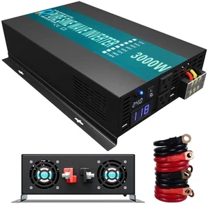 Inversor de energía solar de onda sinusoidal pura WZRELB confiable 3000 W (RBP-3000S-LED negro) - Imagen 1 de 4