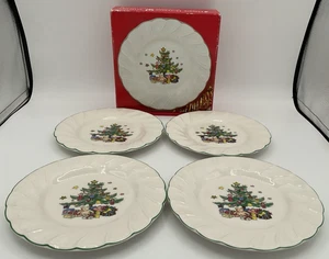 NIKKO Happy Holidays Bread And Butter Plate 7" Set Of 4 With Box NICE Free Ship! - Picture 1 of 6