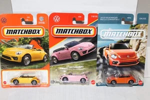 MATCHBOX 2019 Volkswagen Beetle Convertible #52, #118 and German Series Set of 3 - Picture 1 of 4