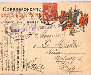 FRANCE WW1 Card 1916 Illustrated FLAGS Military {samwells-covers}PX236 - Picture 1 of 10