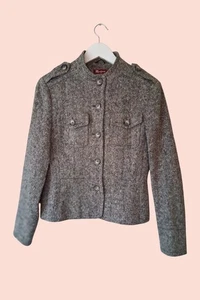Vintage 90s Monsoon Tweed Tailored Military Jacket | Country Equestrian Style - Picture 1 of 9