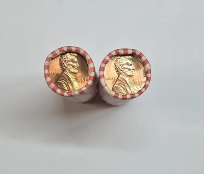 1974 P & D Lincoln Cents  Original Bank wrapped rolls Uncirculated  A-382 - Image 1 of 3