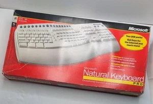 Microsoft Natural Keyboard Pro Wired Ergonomic Design With 19 Hot Keys & Two USB - Picture 1 of 11