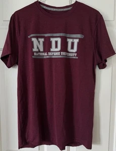 National Defense University (NDU) T-Shirt, 100% Polyester, Maroon, Medium - Picture 1 of 4