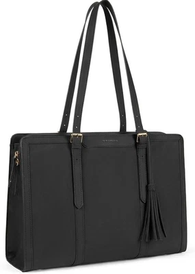 BOSTANTEN Laptop Tote Bag for Women Work Professional 15.6 inch Black  - Image 1 of 4
