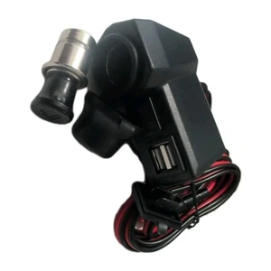 Motorcycle Dual USB Port Charging Holder Waterproof Cigarette Lighter Socket Kit - Picture 1 of 3