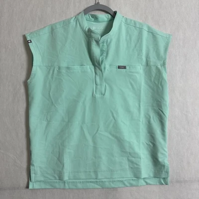 Blusa Médica Figs Henley Sin Mangas Poliéster Verde Mariner Talla Pequeña para Mujer Foto 1 de 4