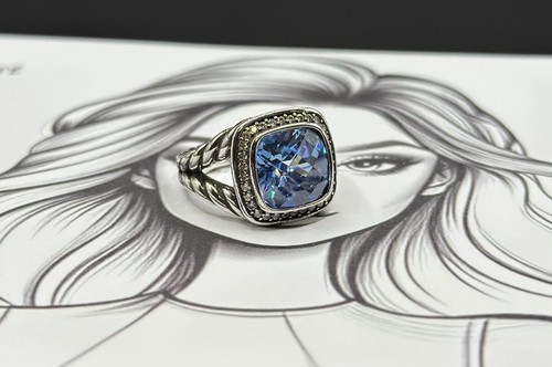David Yurman 18K 金色14 毫米蓝色TOPAZ 钻石耳坠| eBay
