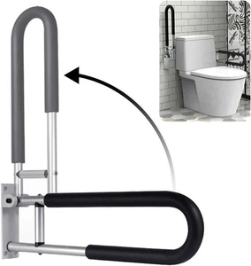 VEVOR Folding Toilet Safety Rail 23.8 Inch 300 Lbs Load Capacity Handicap Grab - Picture 1 of 7